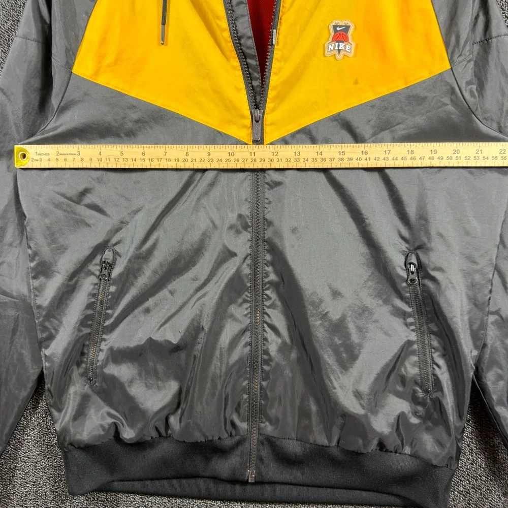 Nike Basketball Hoodie Windbreaker Black Yellow Colorblock Skull Basketball Sz M